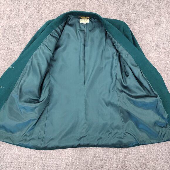 Vintage LL Bean Blazer Womens 10R Green Wool Metal Buttons USA Made 90s Coat - Picture 11 of 12
